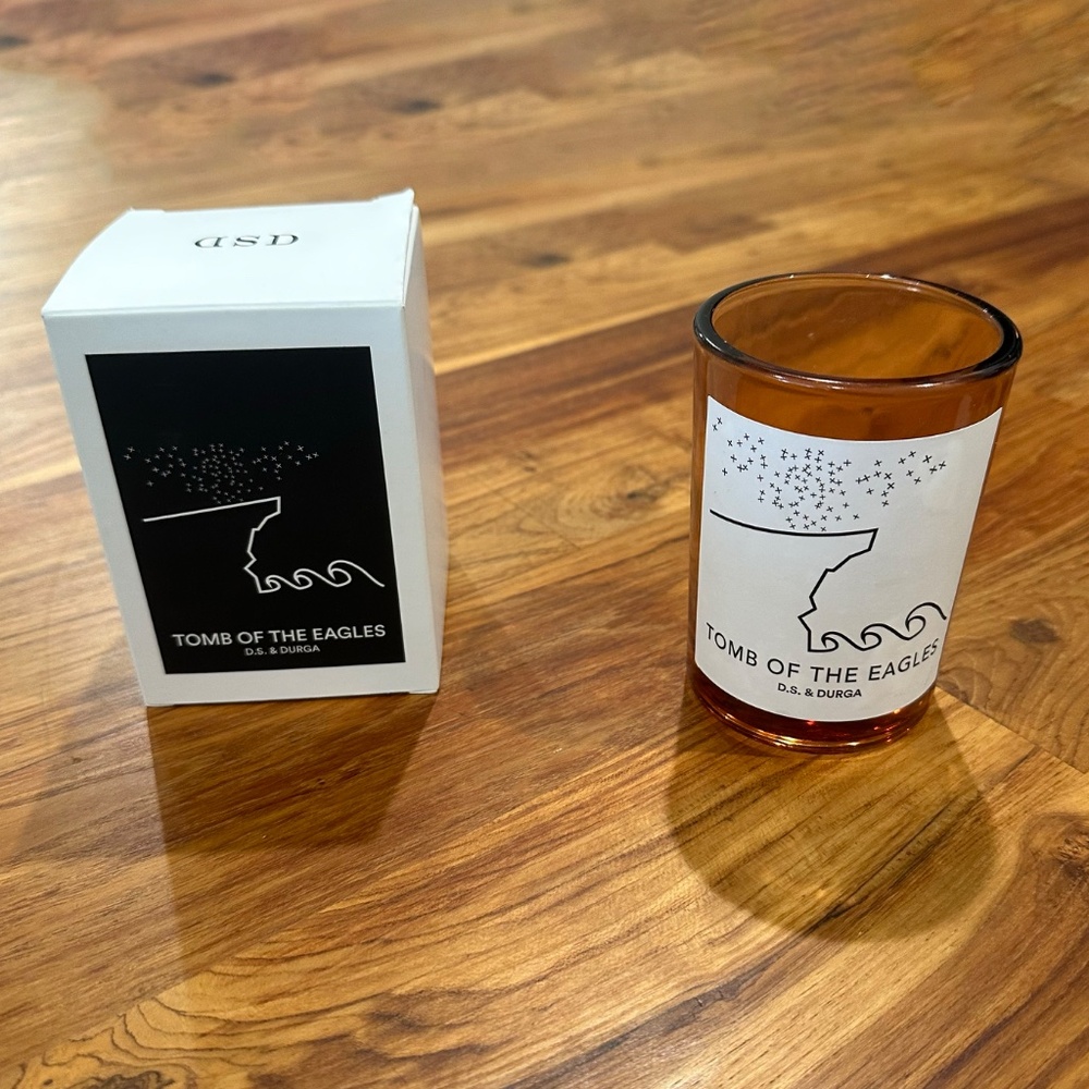 D.S. & Durga EMPTY Tomb of the Eagles Candle Jar and Original Box